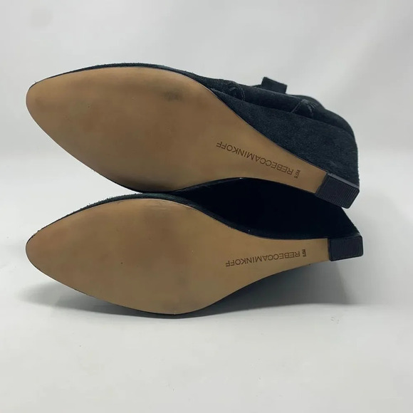 Rebecca Minkoff Bianca Wedge Booties Black Suede - Picture 12 of 12